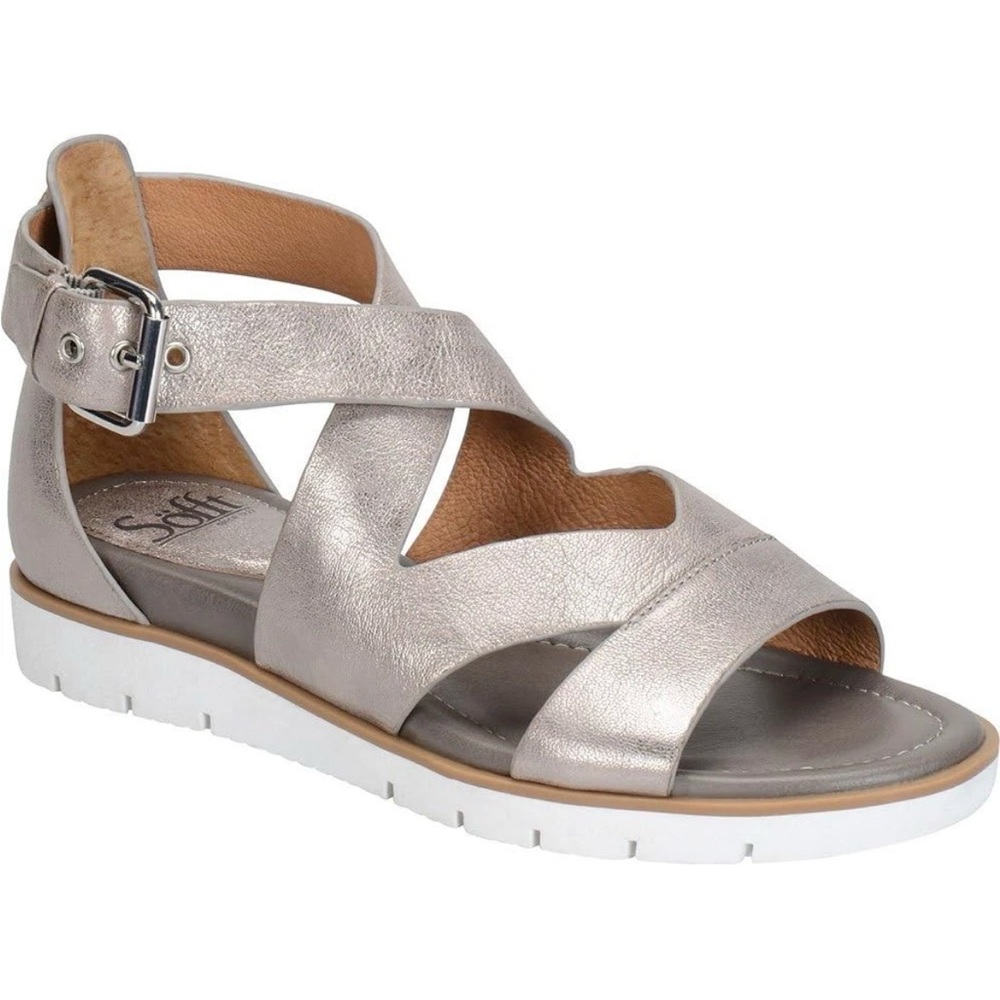 Söfft Women's Mirabelle Platform  Metallic Champagne Sandals. Size 6